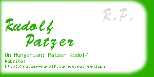 rudolf patzer business card